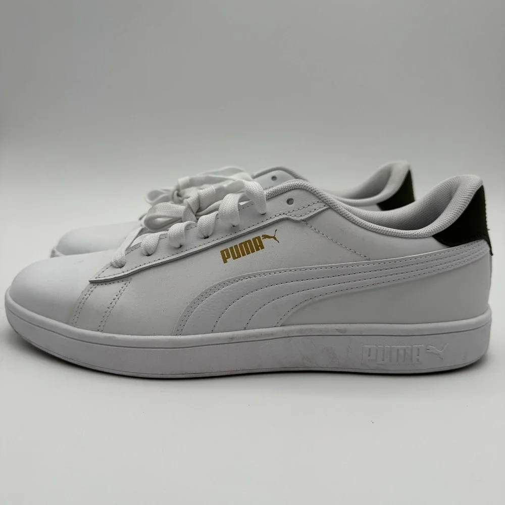 Puma Smash v2 White Gold Casual Sneakers Men's Size 10.5 Store‎ Try-On